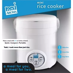 Cookers AROMA 3-Cup White Mini Rice Cooker With Non-Stick Cooking Pot 9 Cookers AROMA 3-Cup White Mini Rice Cooker With Non-Stick Cooking Pot -Costway Shop white aroma rice cookers mrc 903d fa 1000