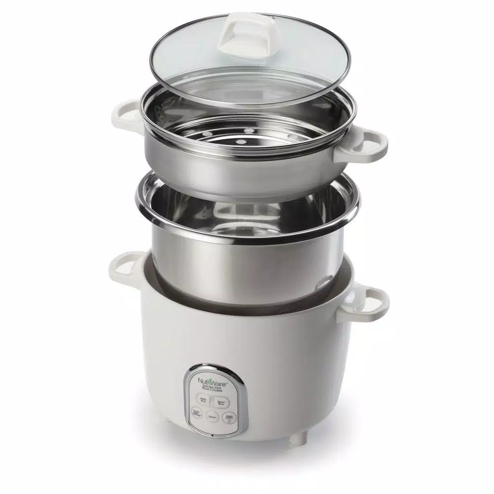 AROMA NutriWare Digital Pot Style 7-Cup Rice Cooker with Glass Lid and Non-Stick Pot Cookers AROMA NutriWare Digital Pot Style 7-Cup Rice Cooker With Glass Lid And Non-Stick Pot -Costway Shop white aroma rice cookers nrc 687sd 1sg 77 1000