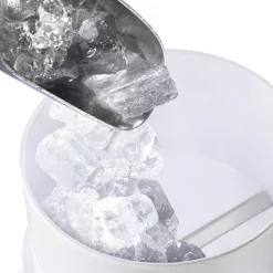 Dessert Makers Nostalgia 8 Oz. Blue And White Countertop Snow Cone Machine -Costway Shop white blue nostalgia snow cone machines ism1000 4f 1000