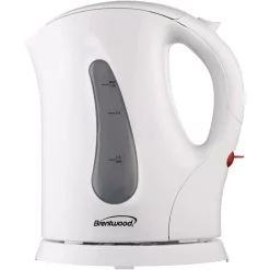Electric Kettles Brentwood Appliances 4-Cup White Cordless Plastic Tea Electric Kettle