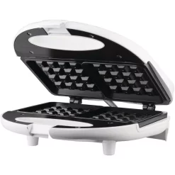 Electric Skillets & Indoor Grills Brentwood Appliances 750 W Dual Waffle White Nonstick Waffle Maker