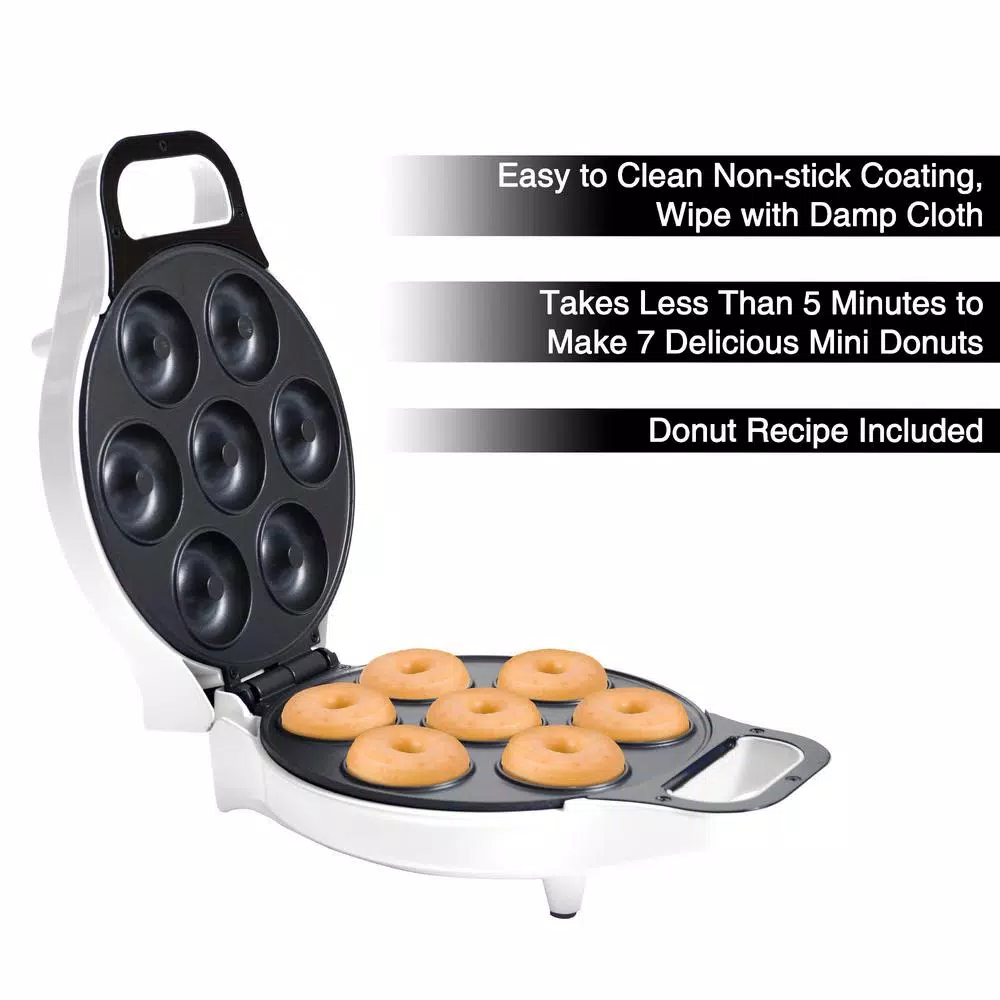 Chef Buddy 750 W White Mini Donut Maker Dessert Makers Chef Buddy 750 W White Mini Donut Maker -Costway Shop white chef buddy specialty dessert makers hw031059 4f 1000
