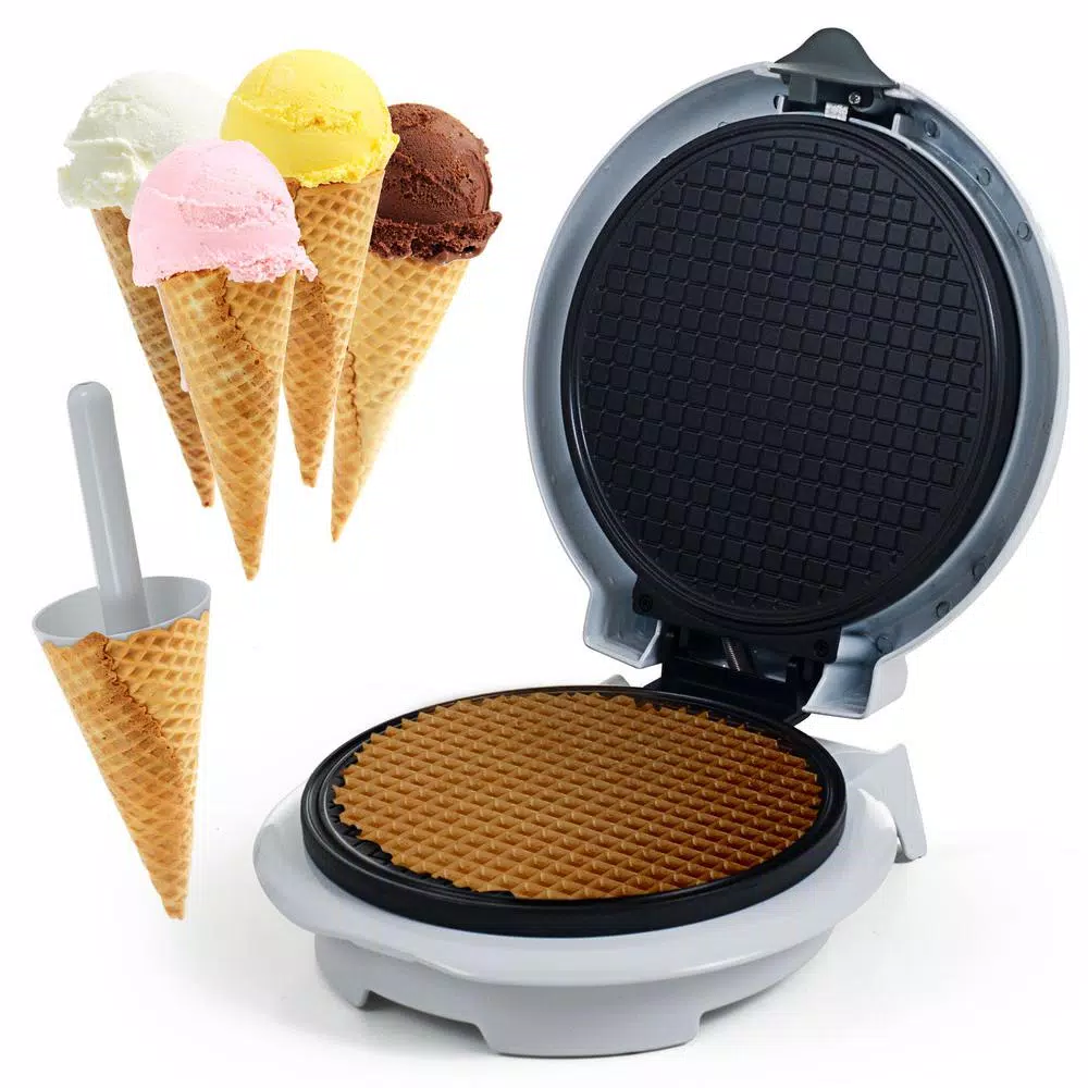 Chef Buddy Single Waffle White Waffle Cone Waffle Maker Electric Skillets & Indoor Grills Chef Buddy Single Waffle White Waffle Cone Waffle Maker -Costway Shop white chef buddy waffle makers hw031021 c3 1000