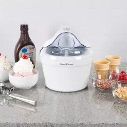 Dessert Makers Classic Cuisine 1 Qt. White Ice Cream Maker And Frozen Yogurt Machine With Recipe Booklet -Costway Shop white classic cuisine ice cream makers m030217 31 1000