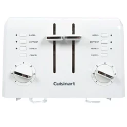 Toasters Cuisinart Compact 4-Slice White Wide Slot Toaster With Crumb Tray 5 Toasters Cuisinart Compact 4-Slice White Wide Slot Toaster With Crumb Tray -Costway Shop white cuisinart pop up toasters cpt 142 1f 1000