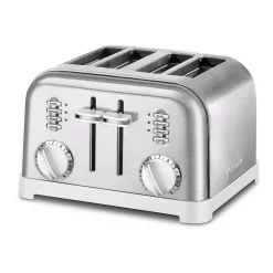 Toasters Cuisinart Classic Series 4-Slice White Wide Slot Toaster With Crumb Tray -Costway Shop white cuisinart pop up toasters cpt 180wp1 4f 1000