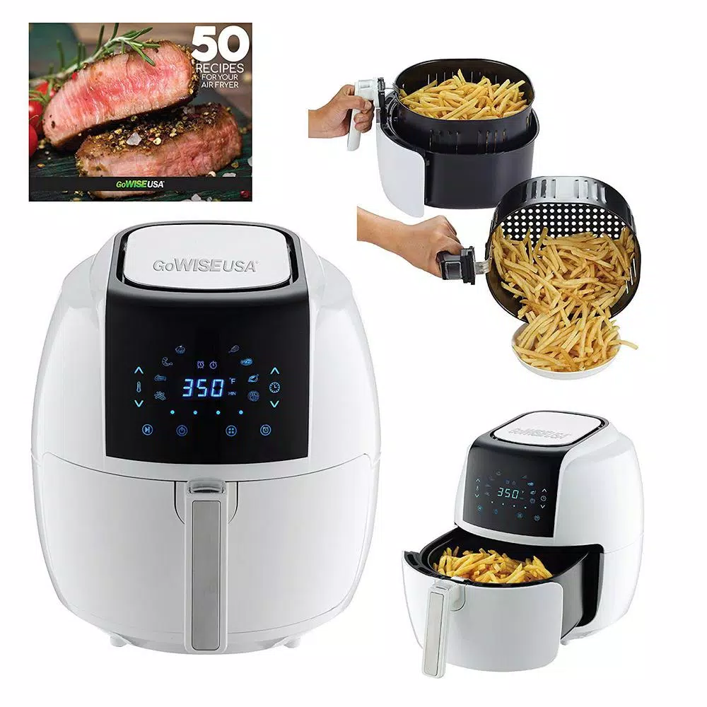 GoWISE USA 8-in-1 5.8 Qt. Touch Screen White Air Fryer with Recipe Book Air Fryers GoWISE USA 8-in-1 5.8 Qt. Touch Screen White Air Fryer With Recipe Book -Costway Shop white gowise usa air fryers gw22735 1f 1000