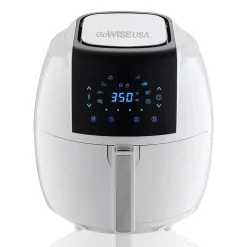 Air Fryers GoWISE USA 8-in-1 5.8 Qt. Touch Screen White Air Fryer With Recipe Book