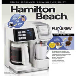 Coffee Makers Hamilton Beach 12-Cup White FlexBrew 2-Way Coffee Maker 15 Coffee Makers Hamilton Beach 12-Cup White FlexBrew 2-Way Coffee Maker -Costway Shop white hamilton beach drip coffee makers 49947 fa 1000