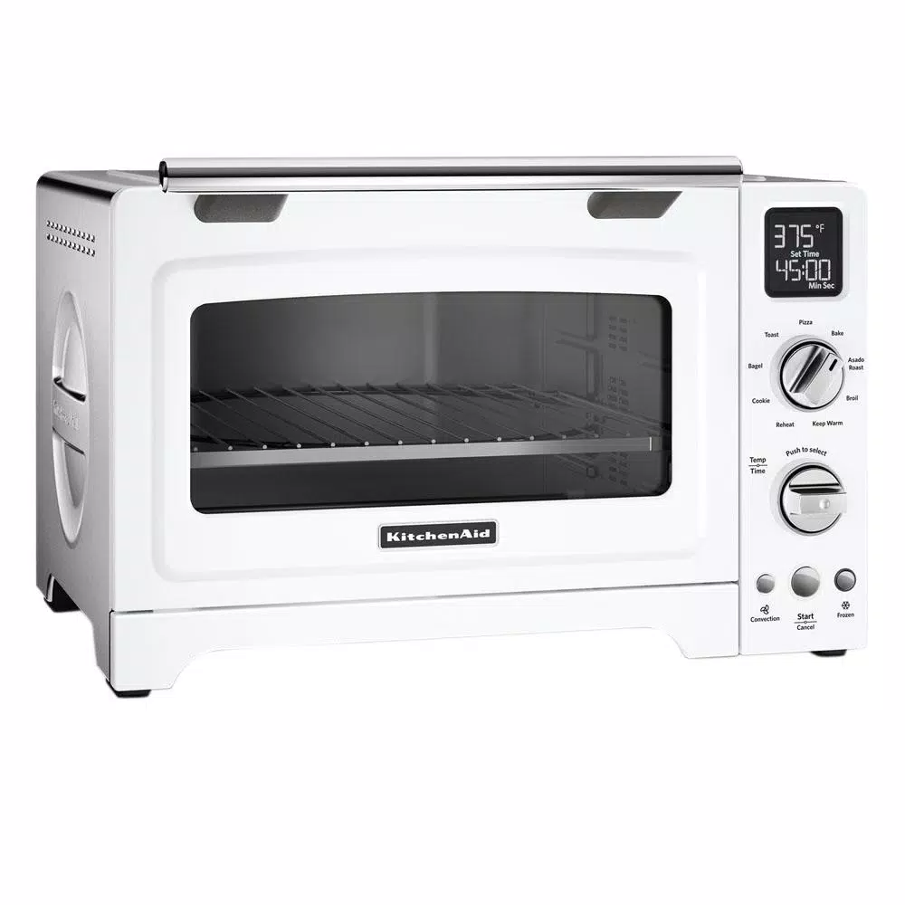 KitchenAid 2000 W 4-Slice White Convection Toaster Oven with Non-Stick Pan, Broiling Rack and Cooling Rack Toasters KitchenAid 2000 W 4-Slice White Convection Toaster Oven With Non-Stick Pan, Broiling Rack And Cooling Rack -Costway Shop white kitchenaid toaster ovens kco275wh e1 1000