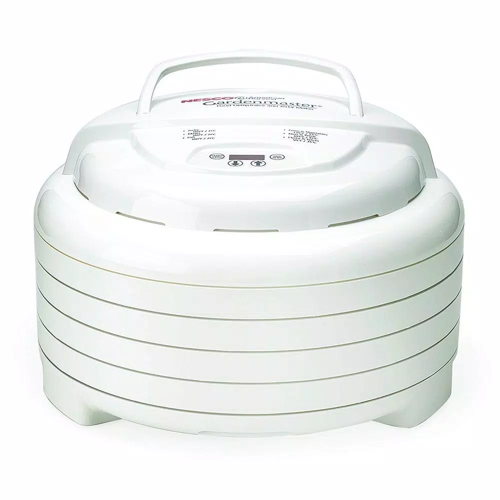 Nesco Gardenmaster 4-Tray Expandable White Food Dehydrator with Temperature Control Food Processing Nesco Gardenmaster 4-Tray Expandable White Food Dehydrator With Temperature Control -Costway Shop white nesco dehydrators fd 1040 4f 1000
