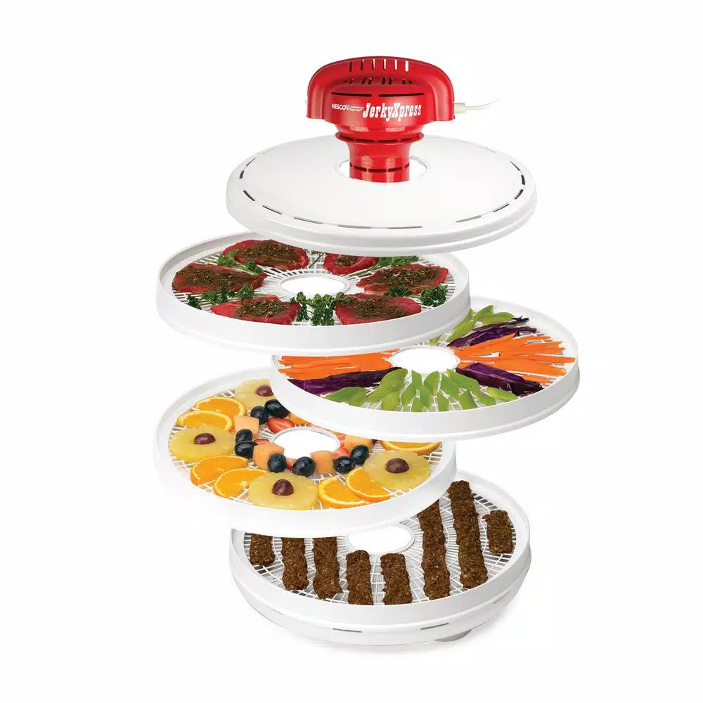 Nesco Jerky Xpress 4-Tray White Food Dehydrator Food Processing Nesco Jerky Xpress 4-Tray White Food Dehydrator -Costway Shop white nesco dehydrators fd 28jx e1 1000