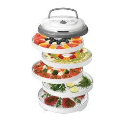Food Processing Nesco Snackmaster Pro 5-Tray White Food Dehydrator With Temperature Control -Costway Shop white nesco dehydrators fd 75pr 77 1000