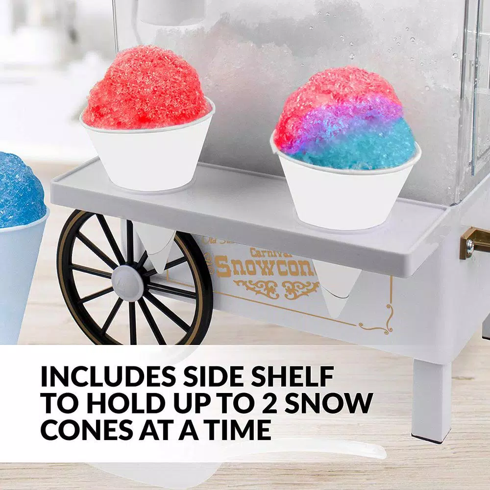 Dessert Makers Nostalgia 160 Oz. Snow Cone Maker In White With Reusable Cones 7 Dessert Makers Nostalgia 160 Oz. Snow Cone Maker In White With Reusable Cones - Image 5
