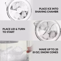 Dessert Makers Nostalgia 160 Oz. Snow Cone Maker In White With Reusable Cones 10 Dessert Makers Nostalgia 160 Oz. Snow Cone Maker In White With Reusable Cones -Costway Shop white nostalgia snow cone machines scm525wh 4f 1000