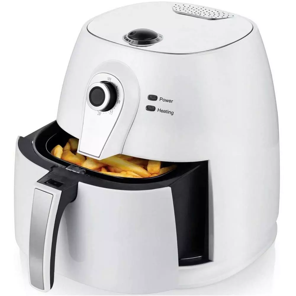 Ovente 3.2 qt. White Electric Air Fryer with 30-min Timer, Adjustable Temperature Controls, Includes Fry Basket and Grill Pan Air Fryers Ovente 3.2 Qt. White Electric Air Fryer With 30-min Timer, Adjustable Temperature Controls, Includes Fry Basket And Grill Pan -Costway Shop white ovente air fryers fam21302w 64 1000