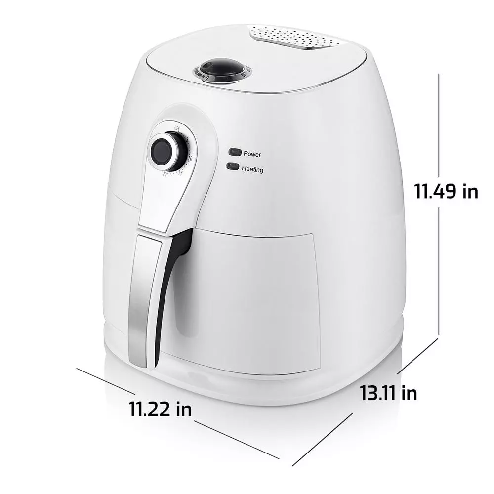 Ovente 3.2 qt. White Electric Air Fryer with 30-min Timer, Adjustable Temperature Controls, Includes Fry Basket and Grill Pan Air Fryers Ovente 3.2 Qt. White Electric Air Fryer With 30-min Timer, Adjustable Temperature Controls, Includes Fry Basket And Grill Pan -Costway Shop white ovente air fryers fam21302w 76 1000