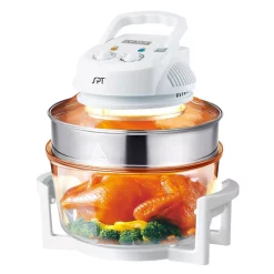Toasters SPT 1300 W White Countertop Convection Oven With Built-in Timer And Extender Ring -Costway Shop white spt toaster ovens so 2004 c3 1000