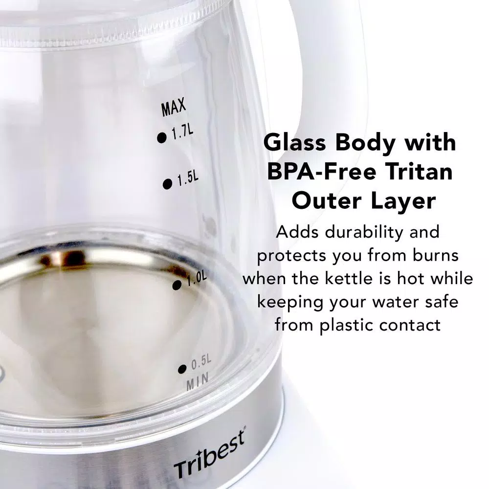 Tribest 6-Cup White Raw Tea Kettle Electric Kettles Tribest 6-Cup White Raw Tea Kettle -Costway Shop white tribest electric kettles gkd 450 b 1f 1000